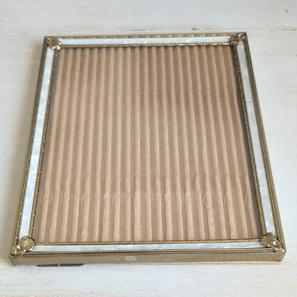 Faux Mother Of Pearl Gold and Cream Picture Frame